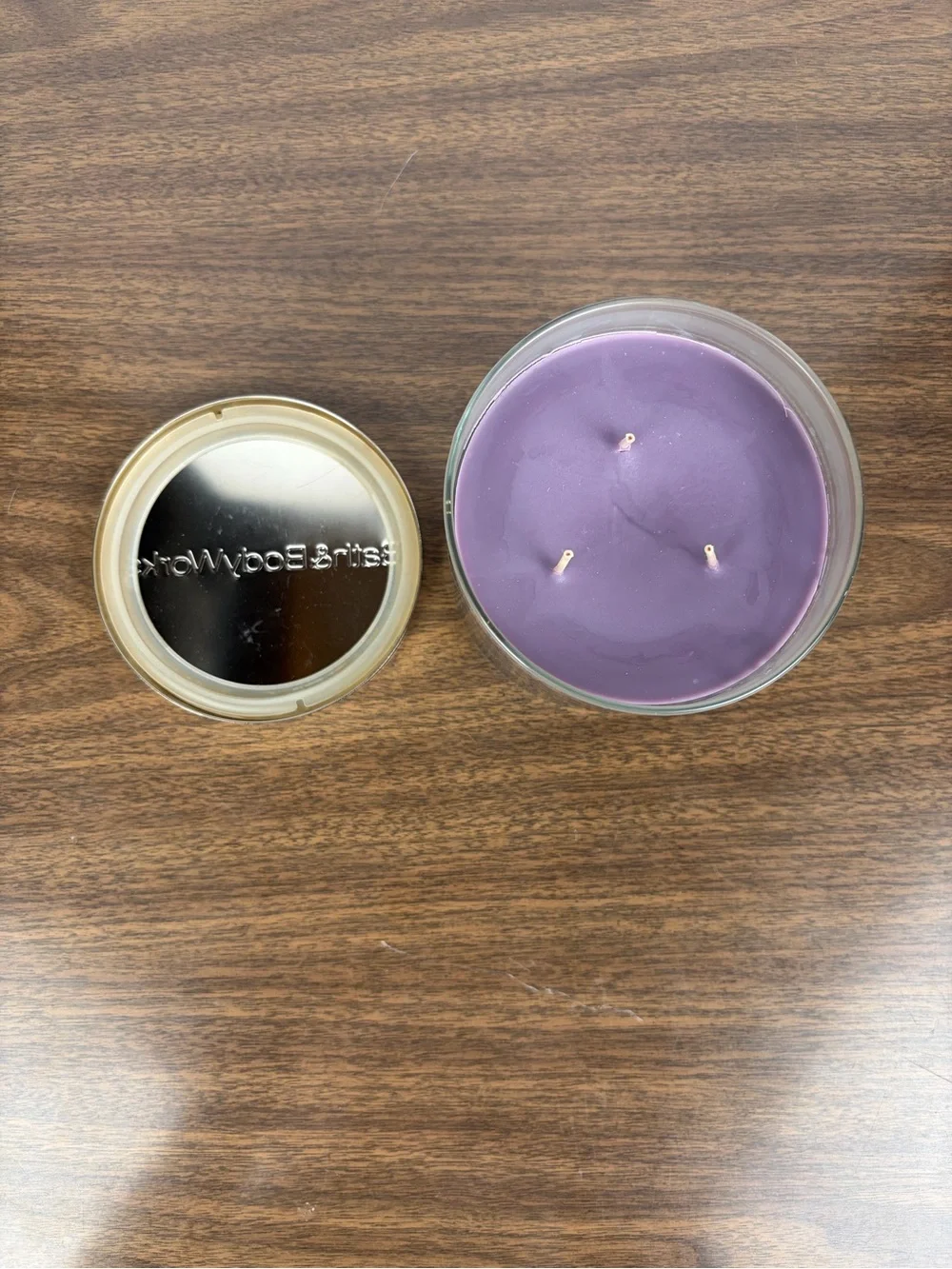 Bath & Body Works Black Cherry Merlot 3 Wick Candle 14.5 oz Purple Glass Jar EUC